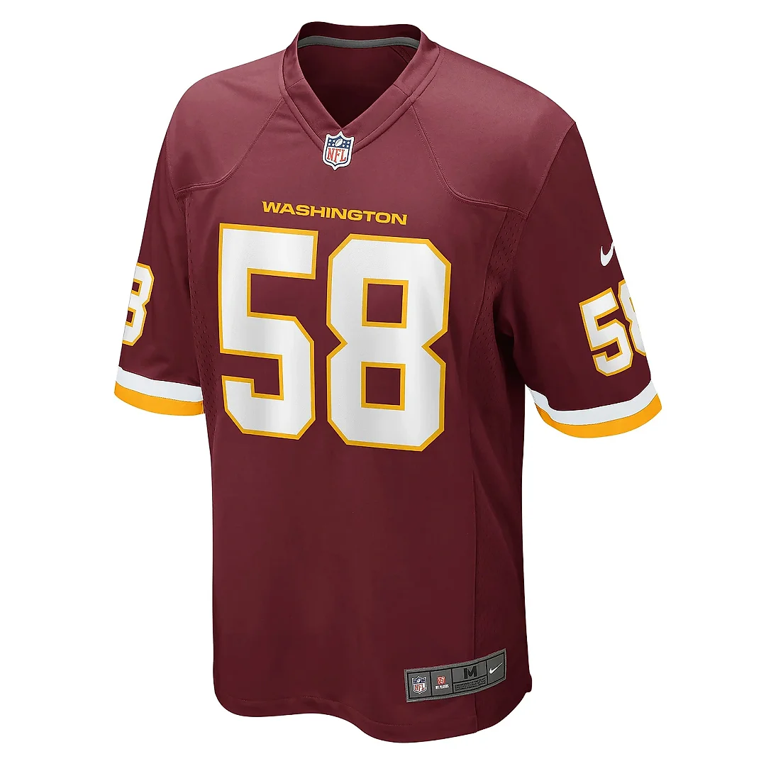 Zennovawear Men's Washington Football Team Shaka Toney Burgundy Game Jersey
