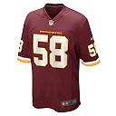 Zennovawear Men's Washington Football Team Shaka Toney Burgundy Game Jersey