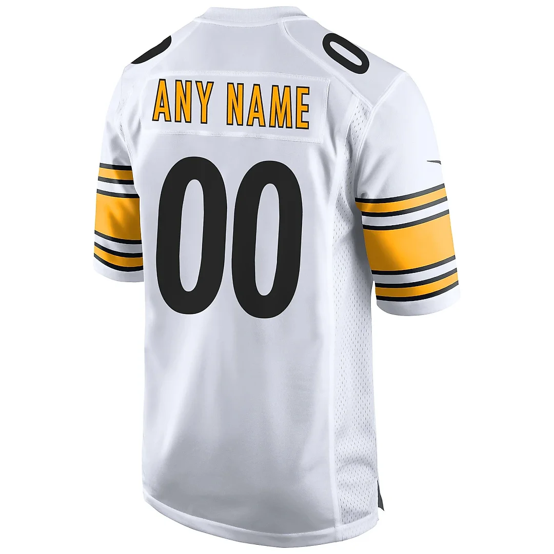 Zennovawear Men's White Pittsburgh Steelers Away Custom Game Jersey
