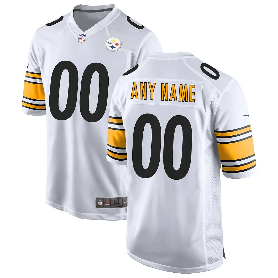 Zennovawear Men's White Pittsburgh Steelers Away Custom Game Jersey