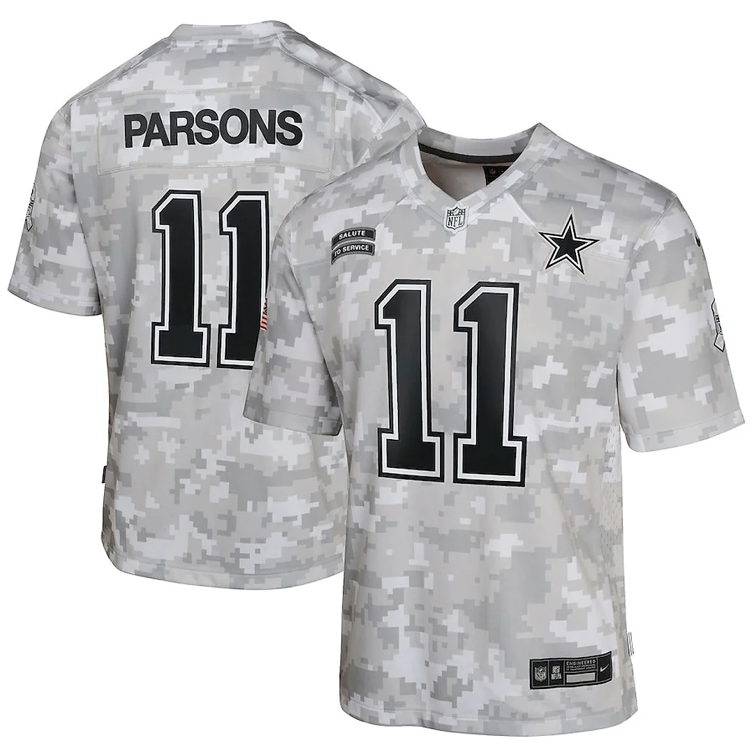Zennovawear Micah Parsons 11 Dallas Cowboys 2024 Salute to Service Game YOUTH Jersey - Arctic Camo