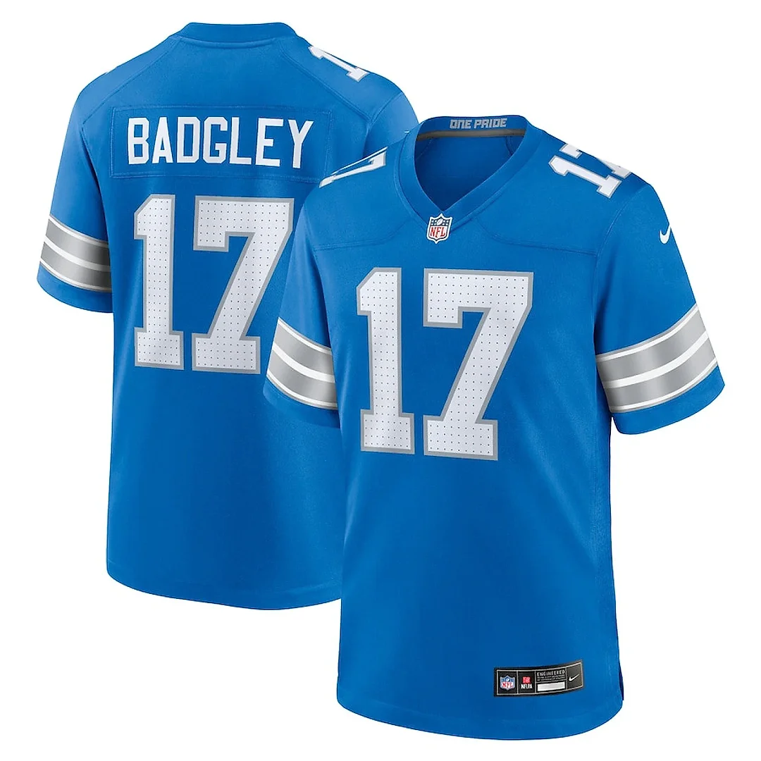 Zennovawear Michael Badgley 17 Detroit Lions Team Game Men Jersey - Blue