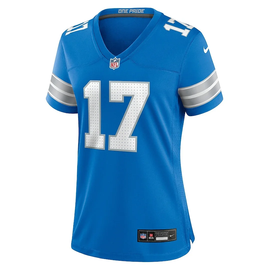Zennovawear Michael Badgley 17 Detroit Lions Women's Team Game Jersey - Blue