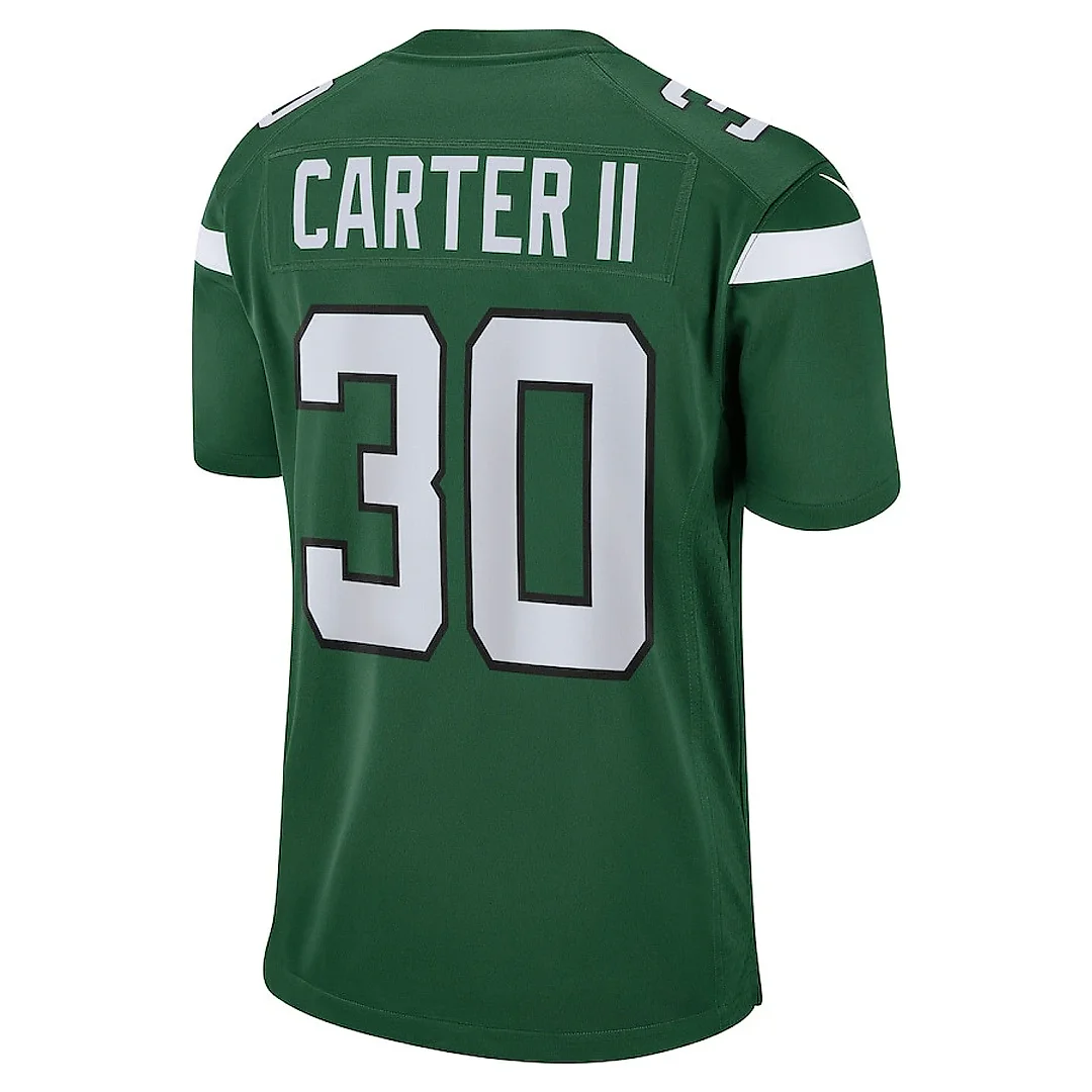 Zennovawear Michael Carter II 30 New York Jets Men Game Jersey - Gotham Green