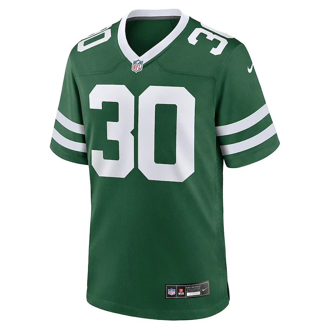 Zennovawear Michael Carter II 30 New York Jets Team Game Men Jersey - Legacy Green