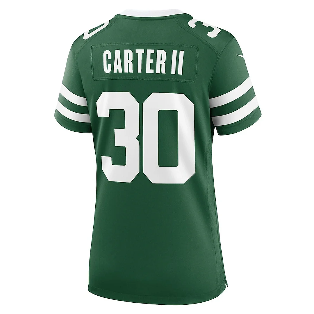 Zennovawear Michael Carter II 30 New York Jets Women's Team Game Jersey - Legacy Green