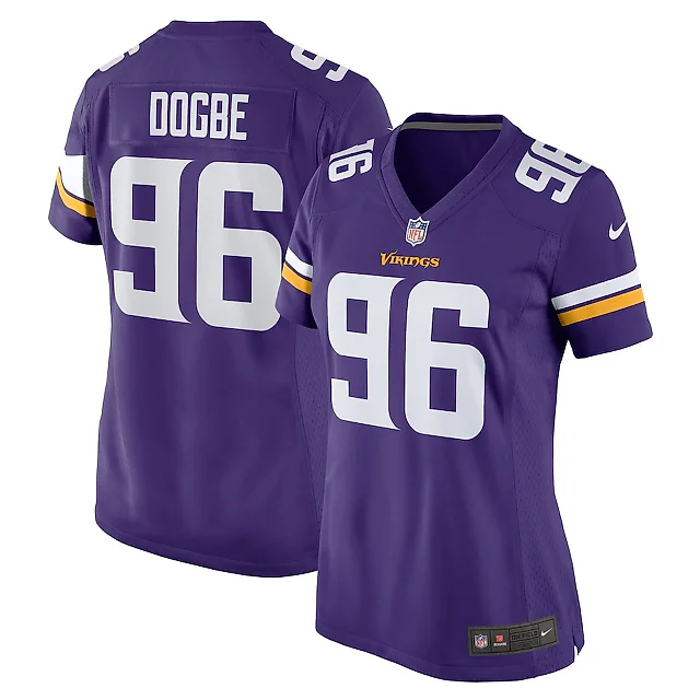 Zennovawear Michael Dogbe 96 Minnesota Vikings Team Game Women Jersey - Purple