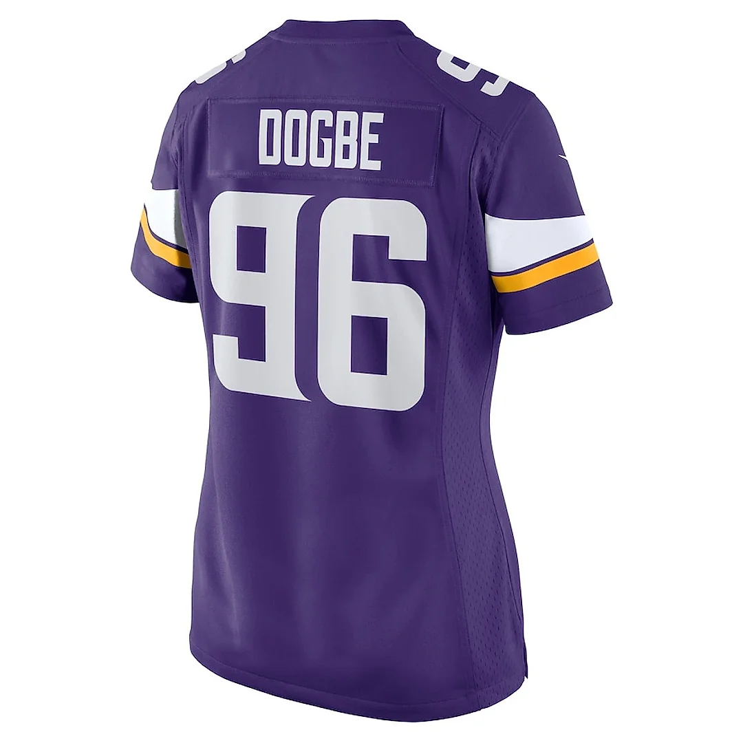 Zennovawear Michael Dogbe 96 Minnesota Vikings Team Game Women Jersey - Purple