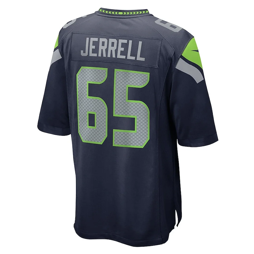 Zennovawear Michael Jerrell 65 Seattle Seahawks Game Men Jersey - College Navy