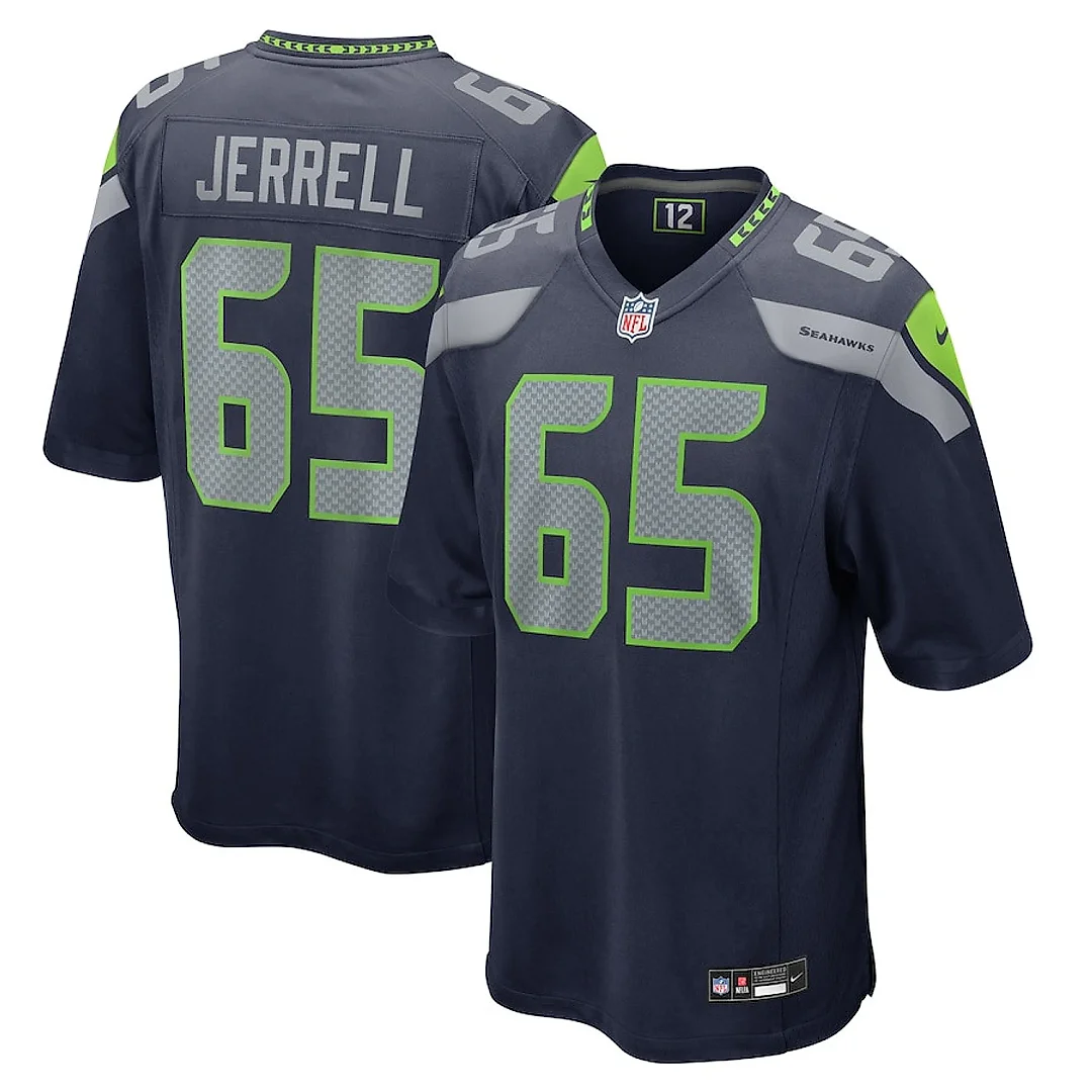 Zennovawear Michael Jerrell 65 Seattle Seahawks Game Men Jersey - College Navy