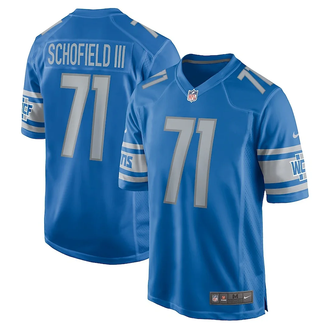 Zennovawear Michael Schofield 71 Detroit Lions Game Men Jersey - Blue