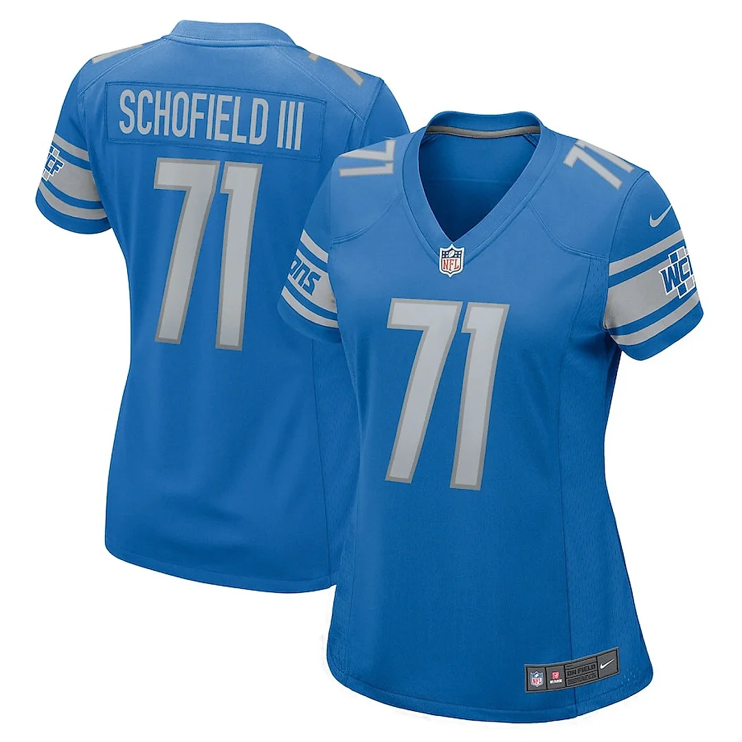 Zennovawear Michael Schofield 71 Detroit Lions Game Women Jersey - Blue