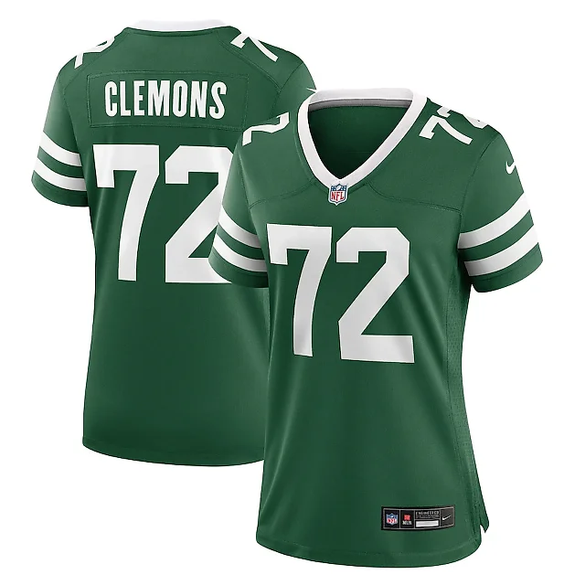Zennovawear Micheal Clemons 72 New York Jets Women's Team Game Jersey - Legacy Green