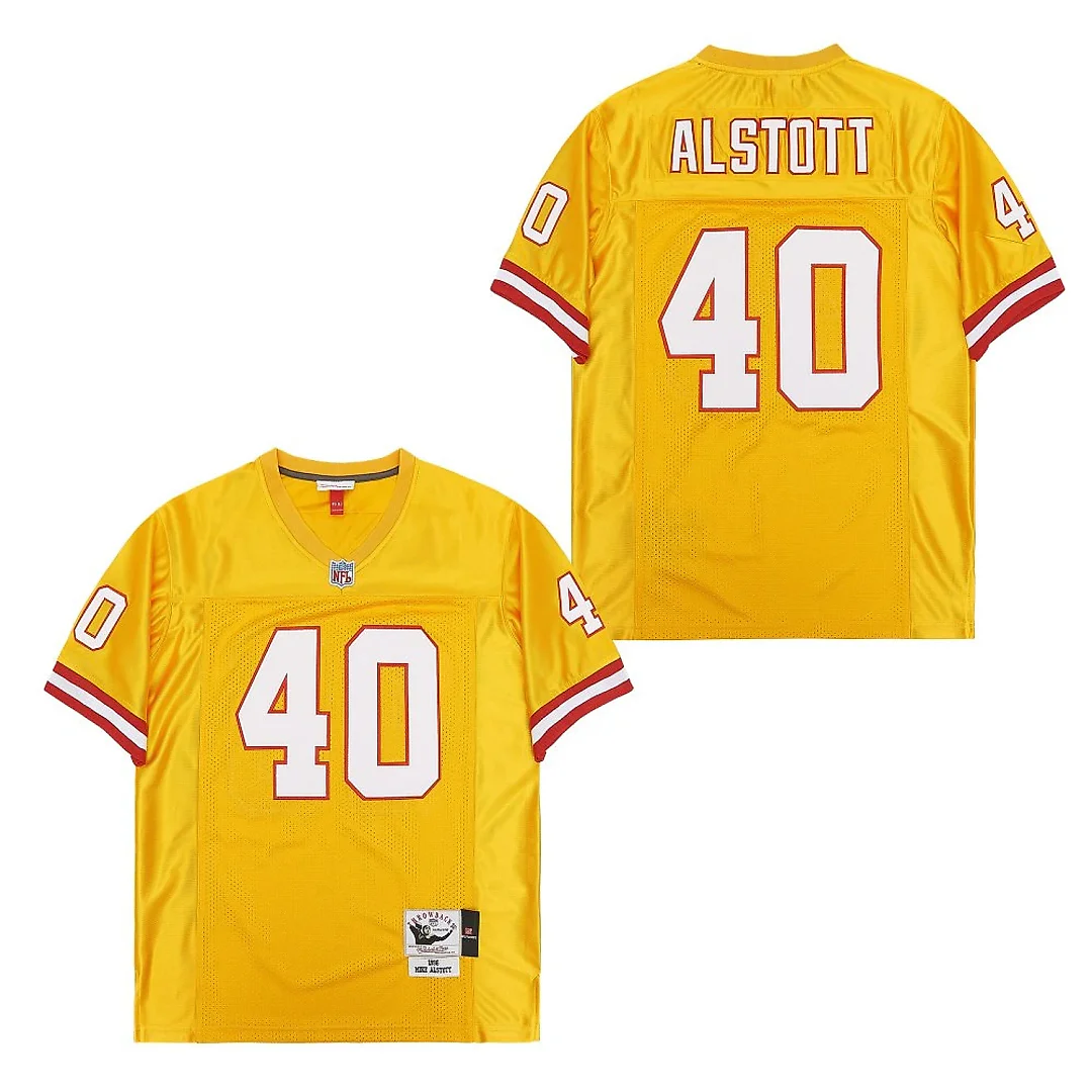 Zennovawear Mike Alstott 40 Tampa Bay Buccaneers Throwback Men Jersey - Yellow