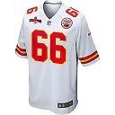 Zennovawear Mike Caliendo 66 Kansas City Chiefs AFC Champions Patch Game Men Jersey - White
