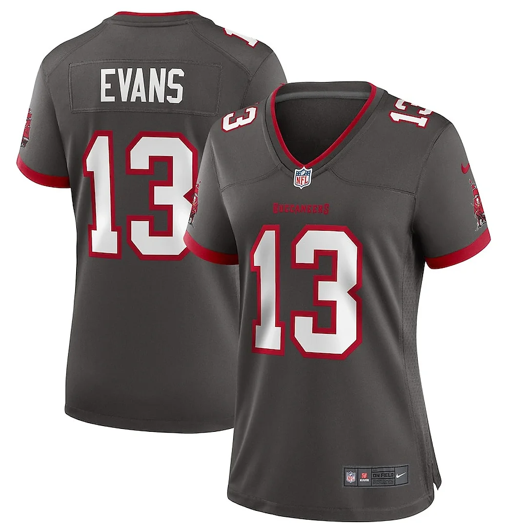 Zennovawear Mike Evans 13 Tampa Bay Buccaneers Women Alternate Game Jersey - Pewter