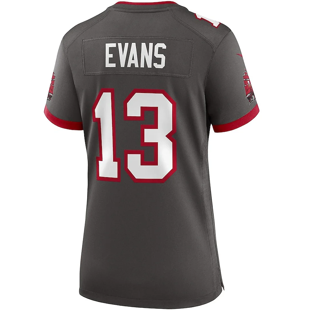Zennovawear Mike Evans 13 Tampa Bay Buccaneers Women Alternate Game Jersey - Pewter