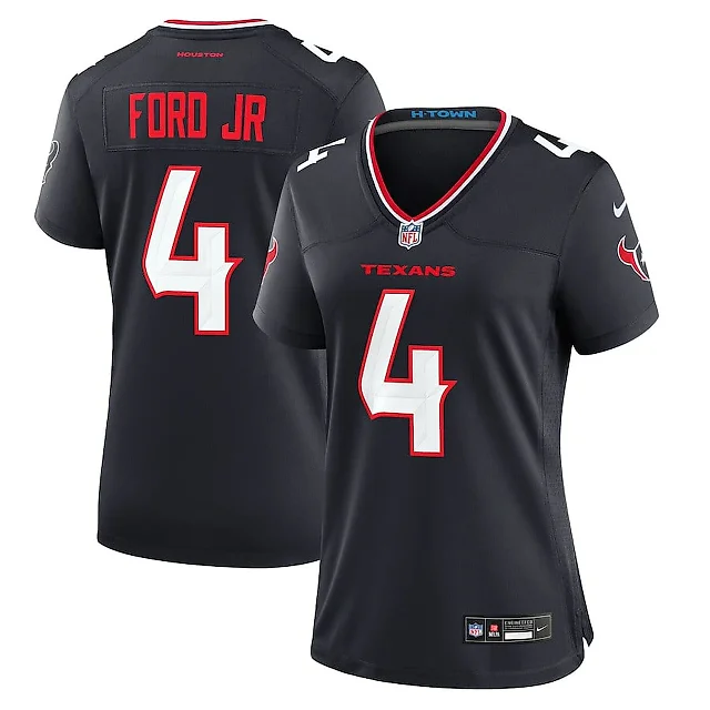 Zennovawear Mike Ford 4 Houston Texans Women's Team Game Jersey - Navy