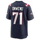 Zennovawear Mike Onwenu 71 New England Patriots Men Team Game Jersey - Navy