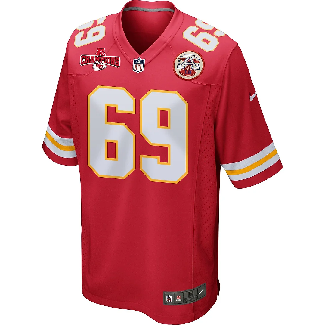 Zennovawear Mike Pennel 69 Kansas City Chiefs AFC Champions Patch Game Men Jersey - Red