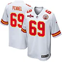 Zennovawear Mike Pennel 69 Kansas City Chiefs AFC Champions Patch Game Men Jersey - White