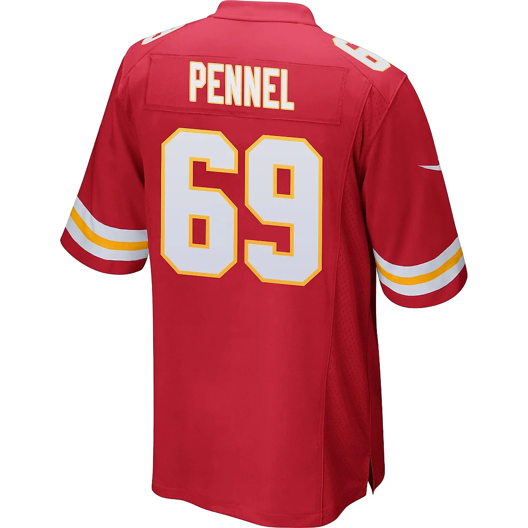 Zennovawear Mike Pennel 69 Kansas City Chiefs AFC Champions Patch Game Men Jersey - Red