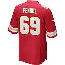 Zennovawear Mike Pennel 69 Kansas City Chiefs AFC Champions Patch Game Men Jersey - Red
