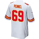 Zennovawear Mike Pennel 69 Kansas City Chiefs AFC Champions Patch Game Men Jersey - White