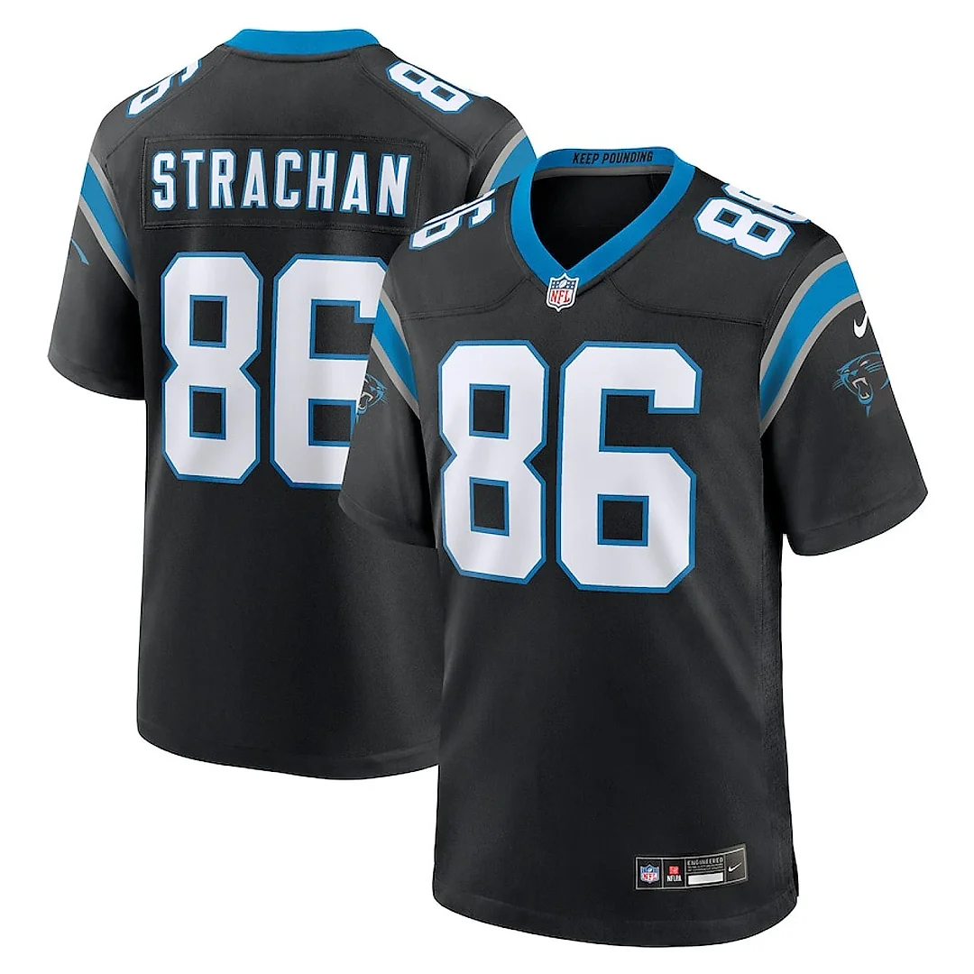 Zennovawear Mike Strachan 86 Carolina Panthers Game Men Jersey - Black