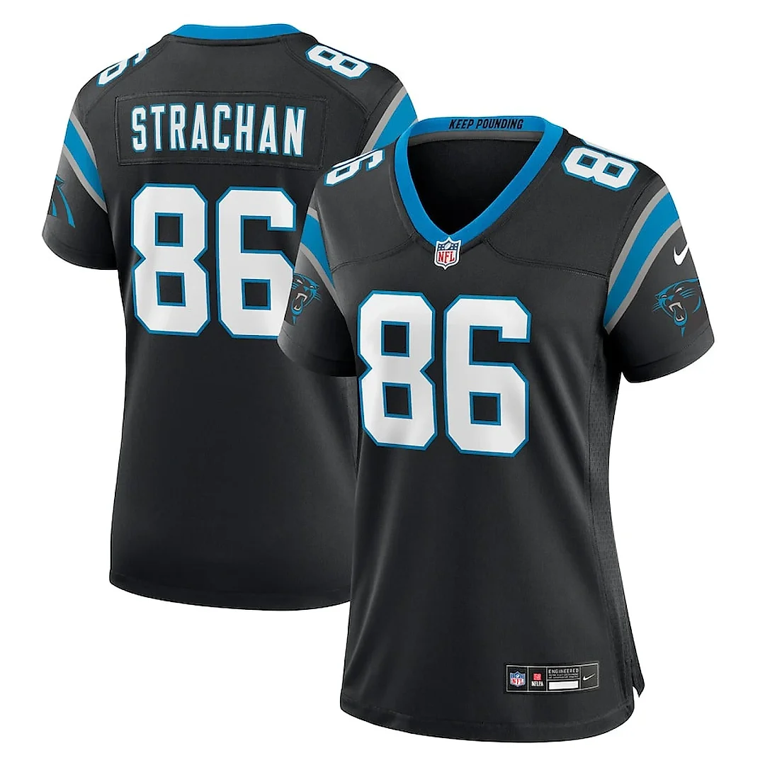 Zennovawear Mike Strachan 86 Carolina Panthers Game Women Jersey - Black