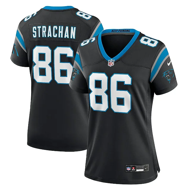 Zennovawear Mike Strachan 86 Carolina Panthers Game Women Jersey - Black