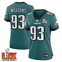 Zennovawear Milton Williams 93 Philadelphia Eagles Super Bowl LIX Women's Jersey - Midnight Green