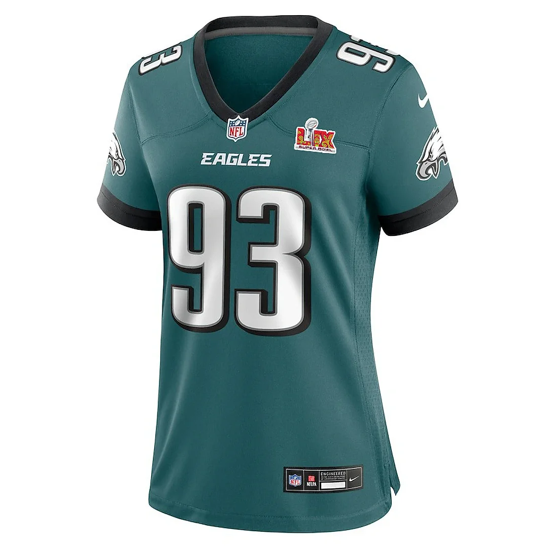Zennovawear Milton Williams 93 Philadelphia Eagles Super Bowl LIX Women's Jersey - Midnight Green