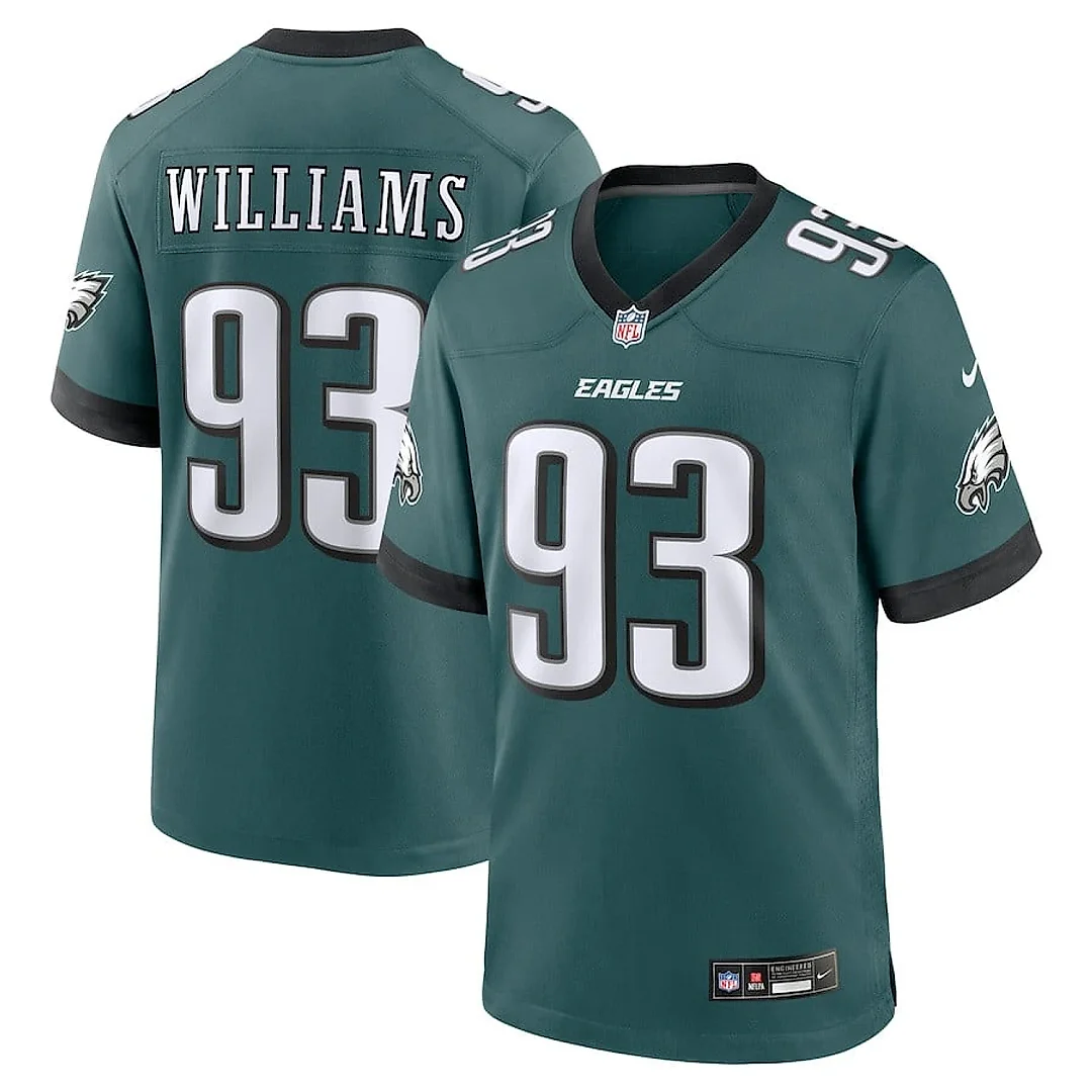 Zennovawear Milton Williams 93 Philadelphia Eagles Team Game Men Jersey - Midnight Green