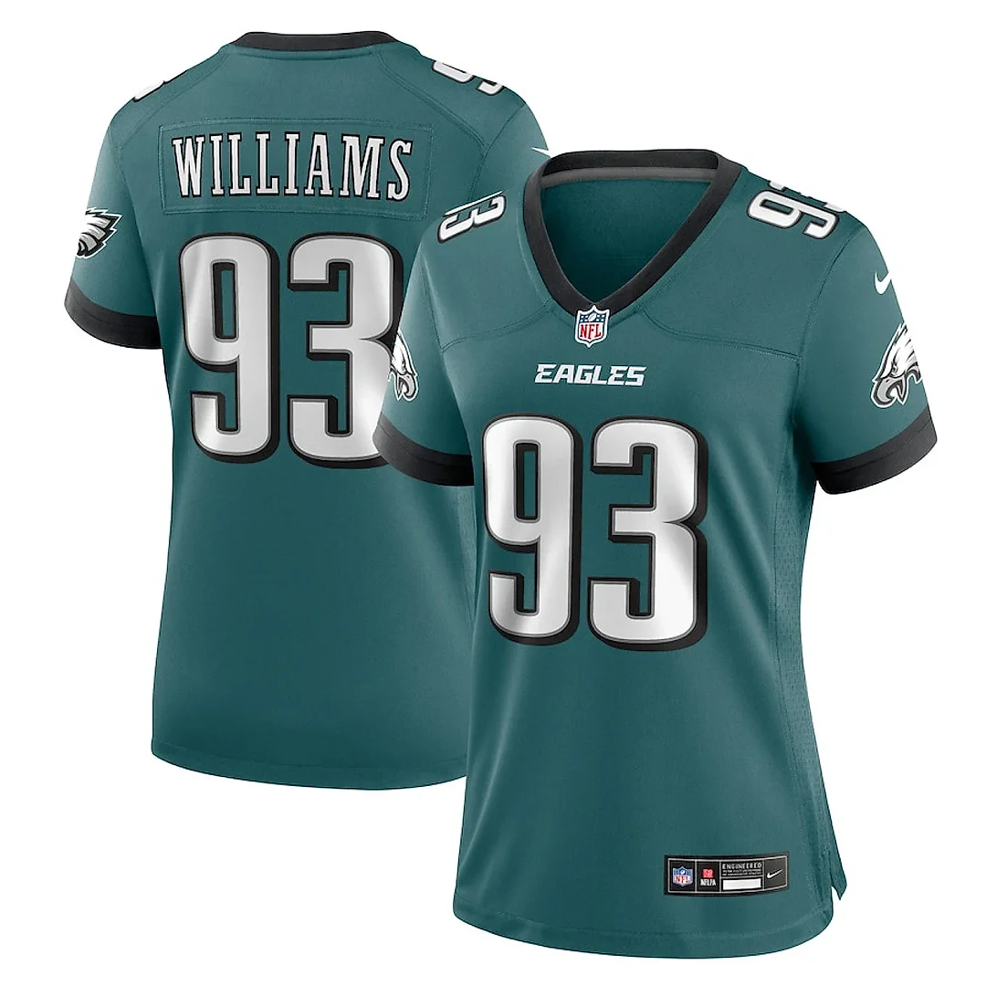 Zennovawear Milton Williams 93 Philadelphia Eagles Women's Team Game Jersey - Midnight Green