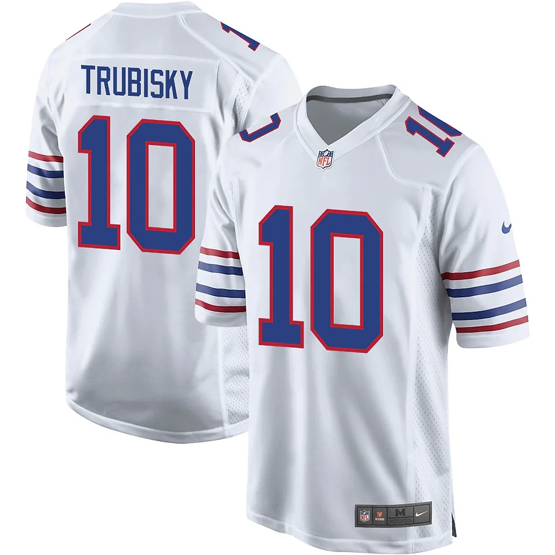 Zennovawear Mitch Trubisky 10 Buffalo Bills Team Alternate Game Men Jersey - White