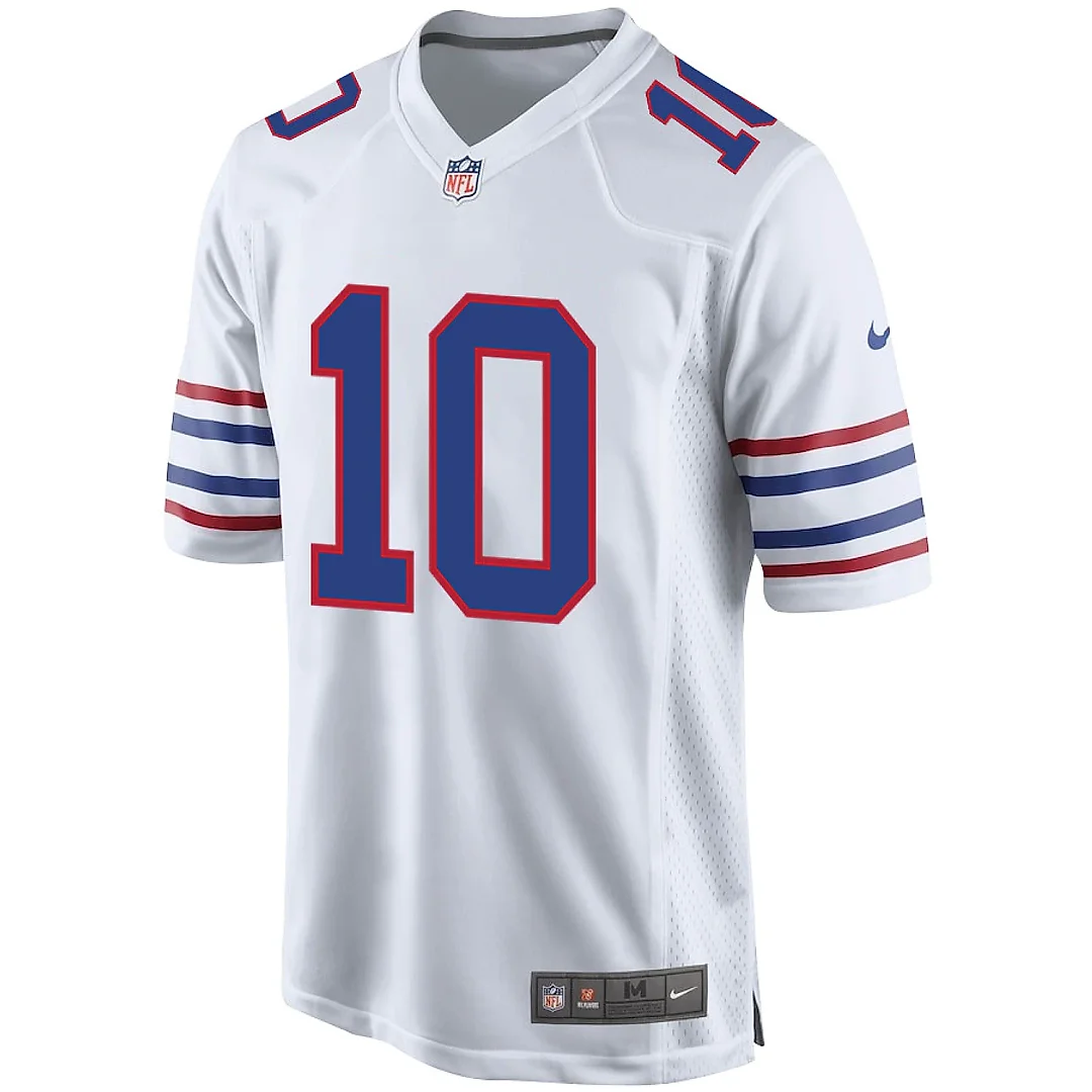 Zennovawear Mitch Trubisky 10 Buffalo Bills Team Alternate Game Men Jersey - White