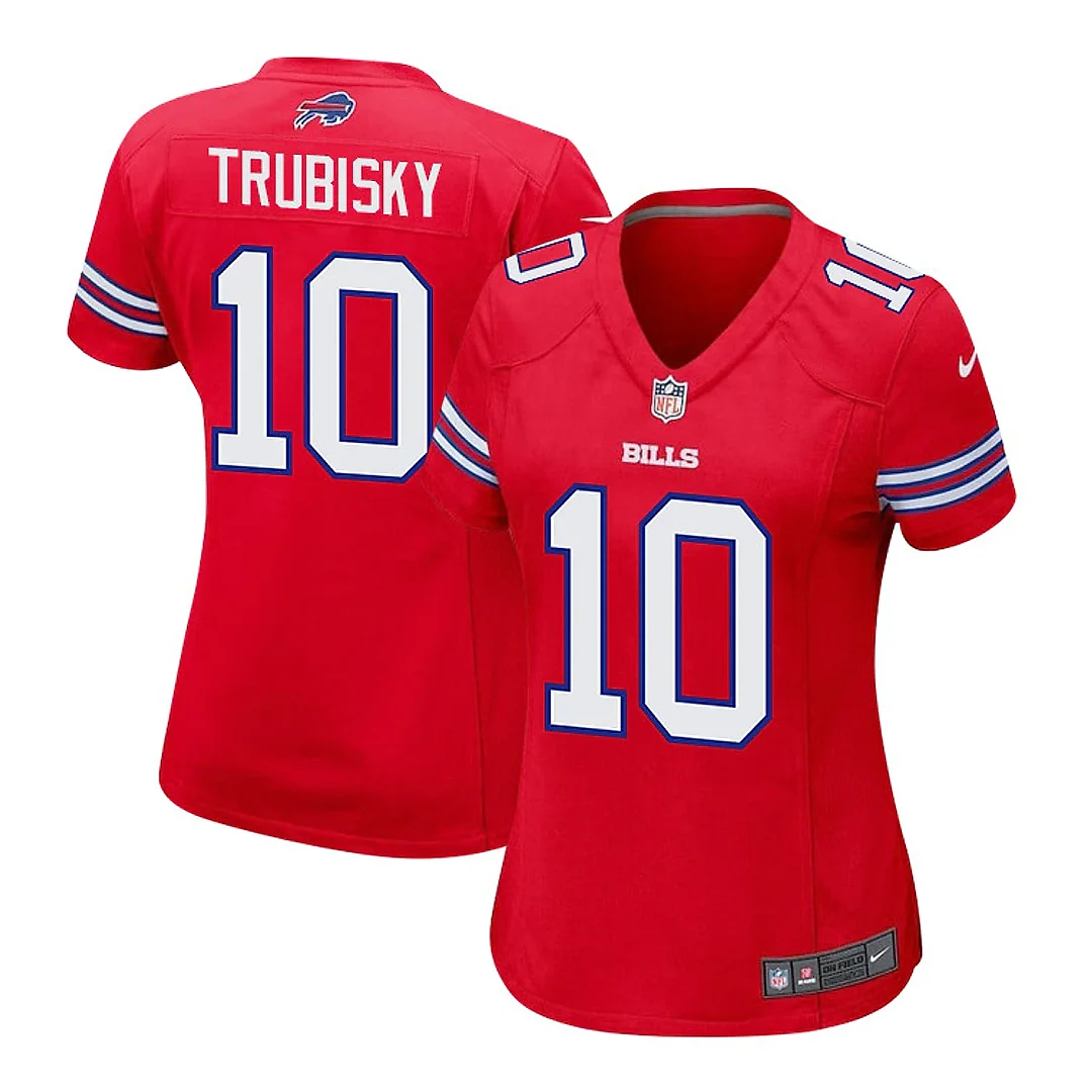 Zennovawear Mitch Trubisky 10 Buffalo Bills Team Game Women Jersey - Red