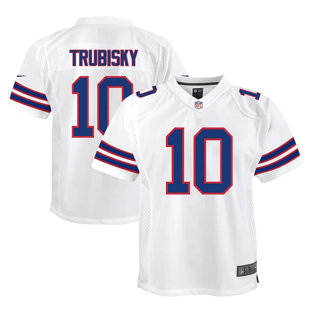 Zennovawear Mitch Trubisky 10 Buffalo Bills Team Game YOUTH Jersey - White