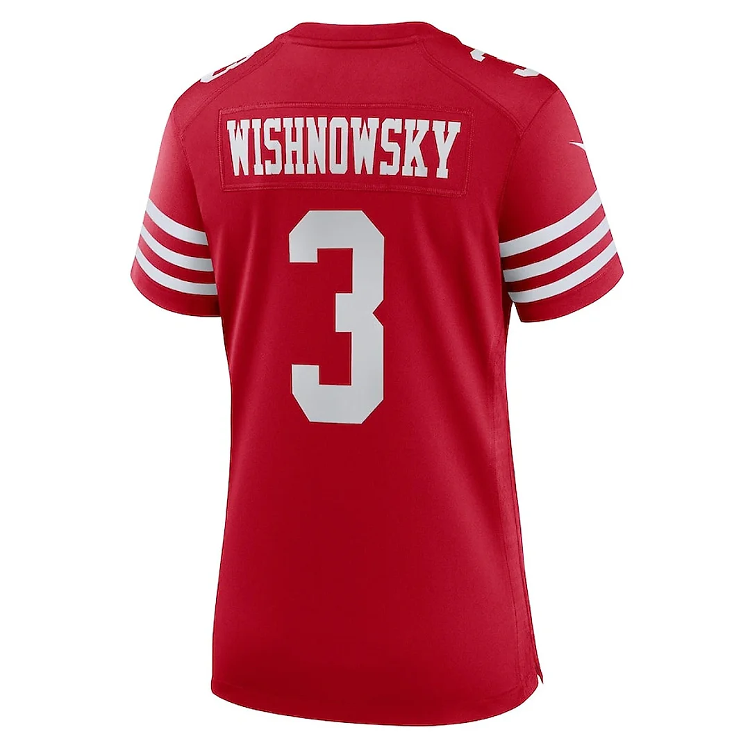 Zennovawear Mitch Wishnowsky 3 San Francisco 49ers Women's Game Jersey - Scarlet
