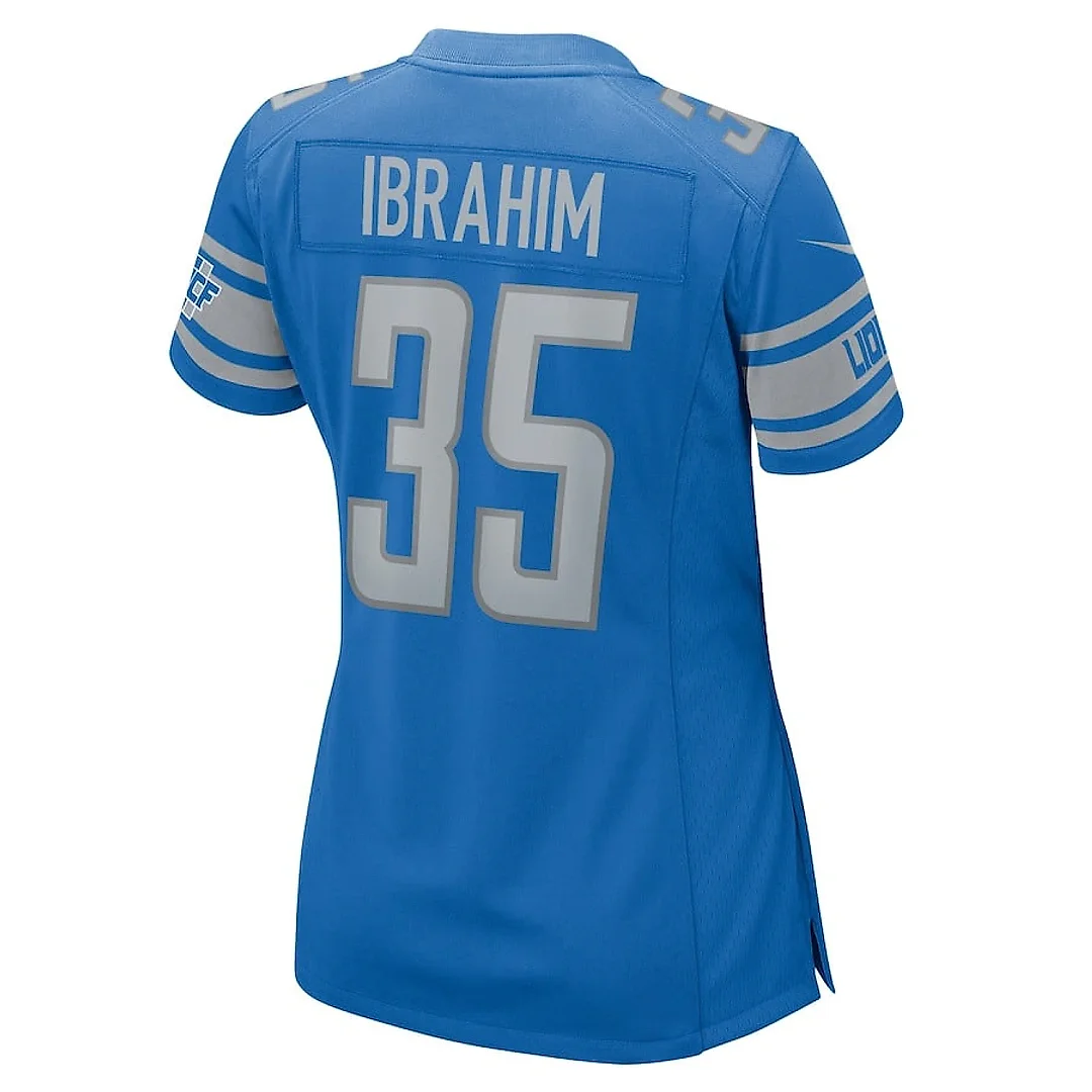 Zennovawear Mohamed Ibrahim 35 Detroit Lions Game Women Jersey - Blue