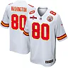 Zennovawear Montrell Washington 80 Kansas City Chiefs AFC Champions Patch Game Men Jersey - White
