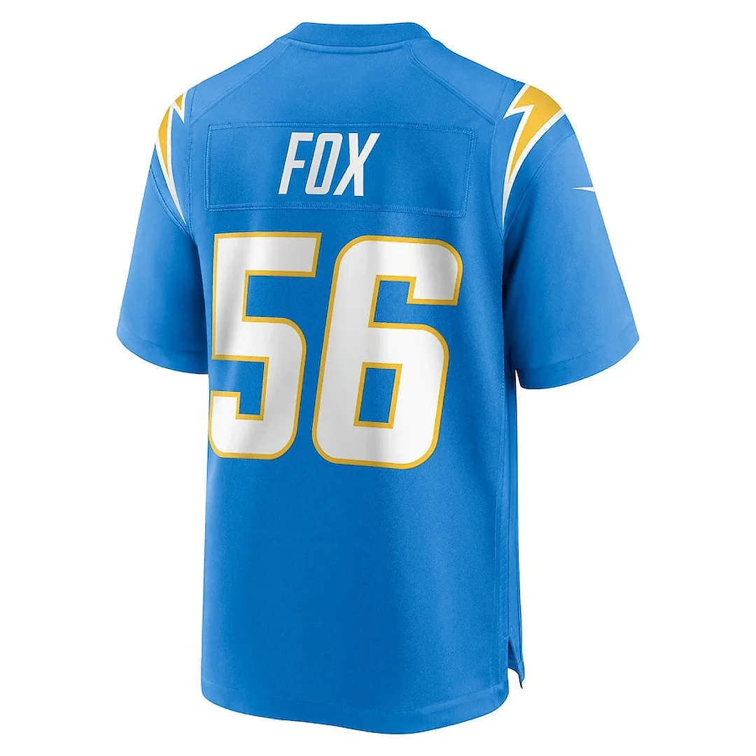 Zennovawear Morgan Fox 56 Los Angeles Chargers Team Game Men Jersey - Powder Blue
