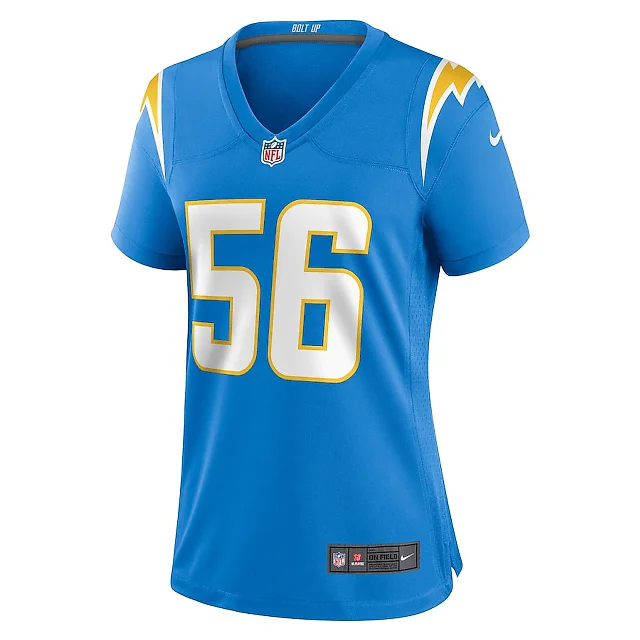 Zennovawear Morgan Fox 56 Los Angeles Chargers Women's Game Jersey - Powder Blue
