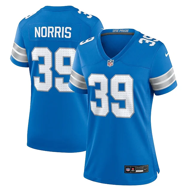 Zennovawear Morice Norris 39 Detroit Lions Women's Game Jersey - Blue
