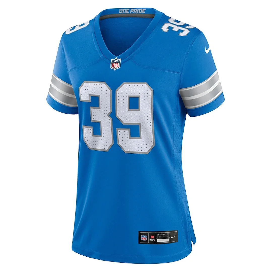 Zennovawear Morice Norris 39 Detroit Lions Women's Game Jersey - Blue