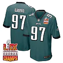 Zennovawear Moro Ojomo 97 Philadelphia Eagles Super Bowl LIX Champions Patch Game Men Jersey - Midnight Green