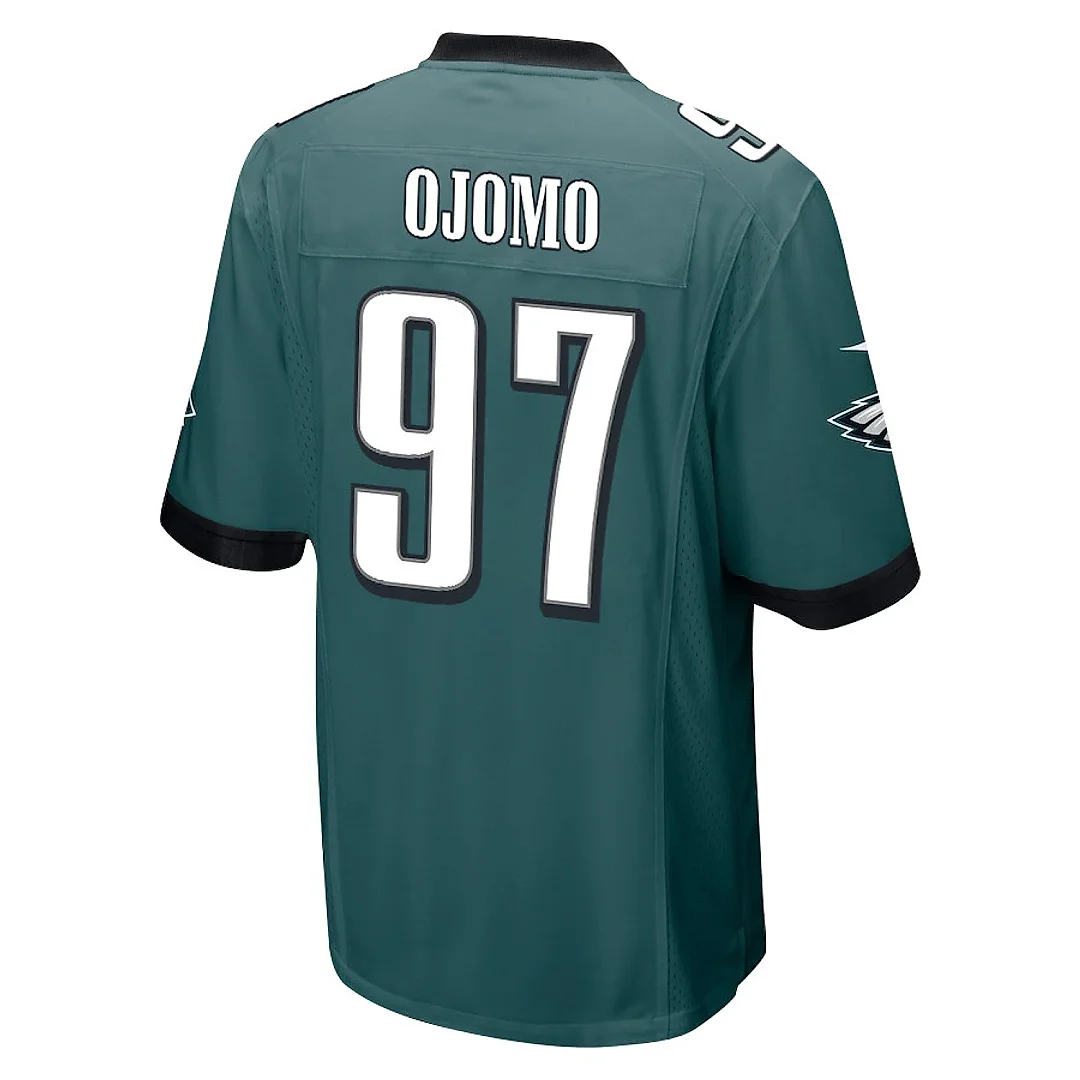 Zennovawear Moro Ojomo 97 Philadelphia Eagles Super Bowl LIX Champions Patch Game Men Jersey - Midnight Green