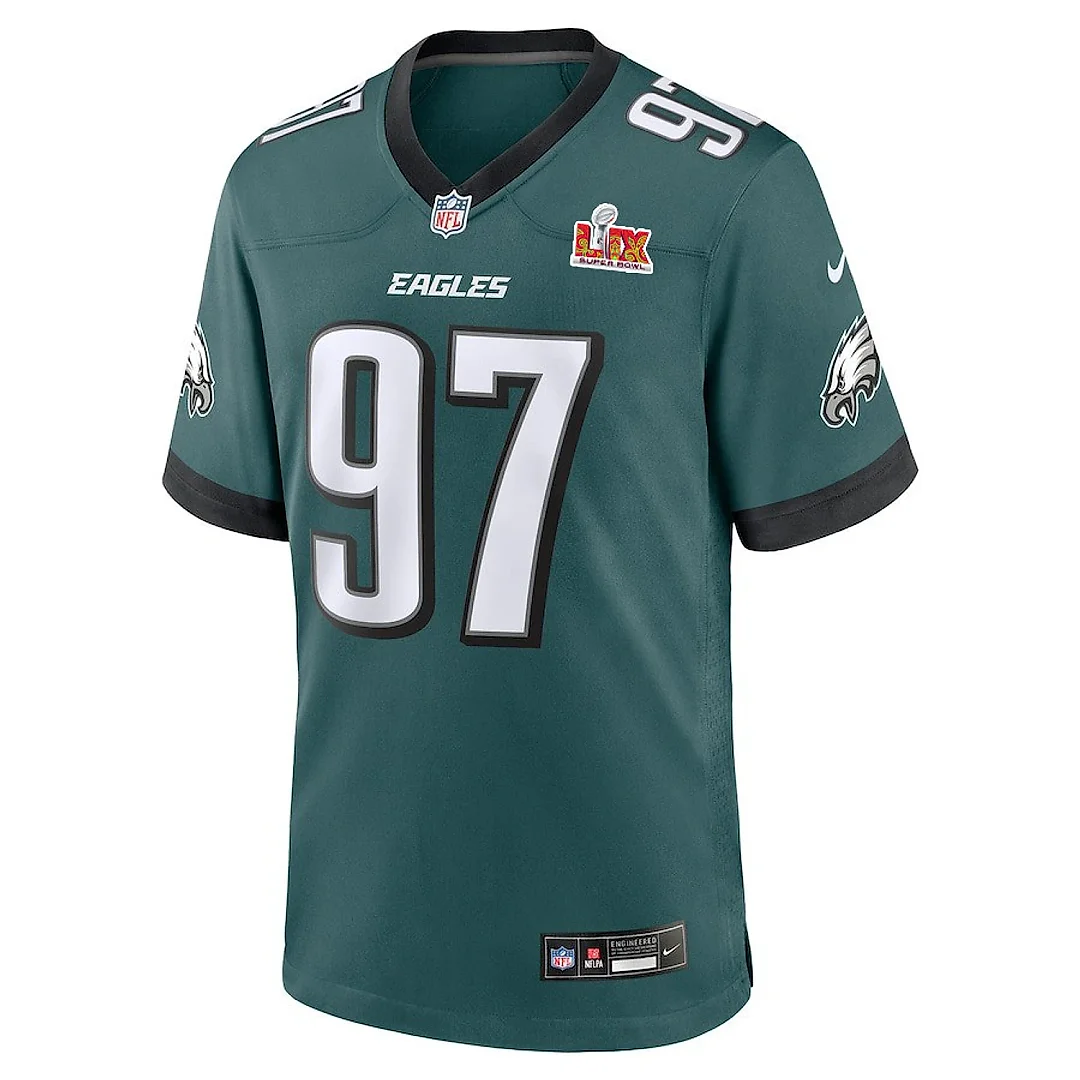 Zennovawear Moro Ojomo 97 Philadelphia Eagles Super Bowl LIX Jersey - Men's - Midnight Green
