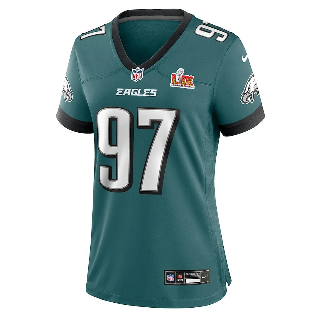 Zennovawear Moro Ojomo 97 Philadelphia Eagles Super Bowl LIX Women's Jersey - Midnight Green